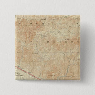 Redlands quadrangle toont San Andreas Rift Vierkante Button 5,1 Cm