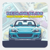 Redline Bliss, een hoog revelling FR Vierkante Sticker (Voorkant)