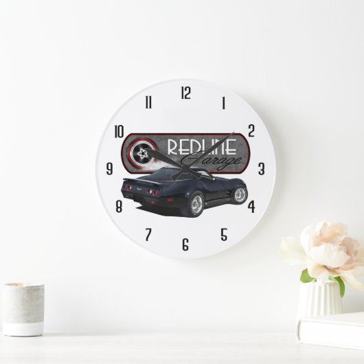 Redline Garage Black Vette Grote Klok (Huis)