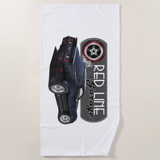 Redline Garage Black Vette Strandlaken (Voorkant)