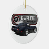 Redline Garage Corvette Black Keramisch Ornament (Rechts)