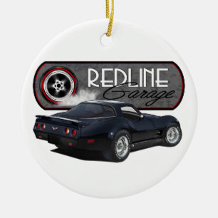 Redline Garage Corvette Black Keramisch Ornament