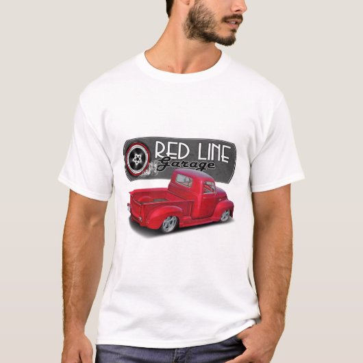 Redline Garage Red Truck Rear T-shirt (Voorkant)