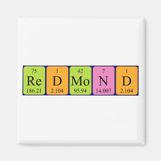 Redmond periodieke lijstnaam magnet (Voorkant)
