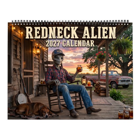 Redneck Alien Grappige 2027 Agenda Kalender (Hoes)