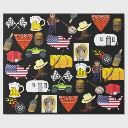 Redneck Birthday Cadeaupapier (Vlak)