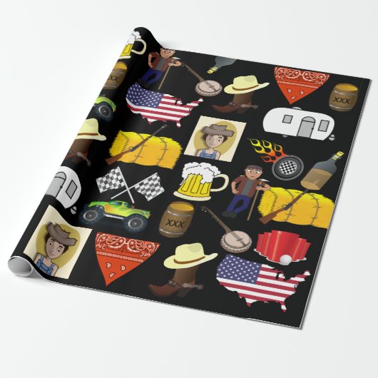 Redneck Birthday Cadeaupapier (Uitgerold)