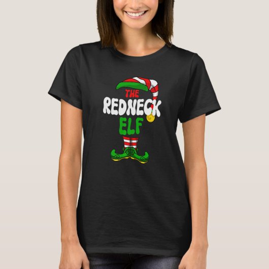 Redneck Elf Pajama Matching Group Kerstmis Holida T-shirt (Voorkant)