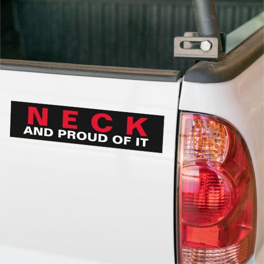 Redneck en er trots op bumpersticker (Op Truck)