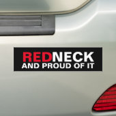 Redneck en er trots op bumpersticker (Op auto)