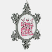 Redneck Girl Ducks Pink Camo Kerstversiering Tin Sneeuwvlok Ornament (Links)