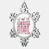 Redneck Girl Ducks Pink Camo Kerstversiering Tin Sneeuwvlok Ornament (Rechts)