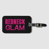 Redneck Glam Roze Glitters op Zwart Bagagelabel (Voorkant (horizontaal))