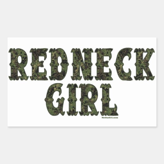 Redneck Meisje Groene Camo Stickers (Voorkant)