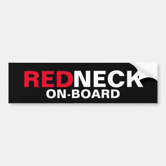 Redneck On-Board Bumpersticker (Voorkant)