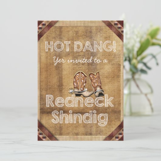 Redneck Party Uitnodigingen (Staand voorkant)