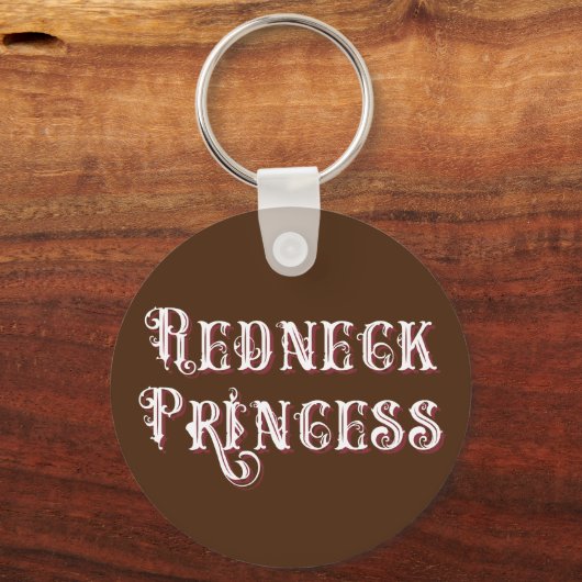 Redneck Princess Fancy Tekst Sleutelhanger (Achterkant)
