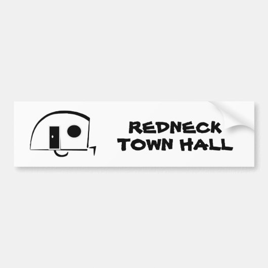 REDNECK TOWN HALL bumper sticker (Voorkant)