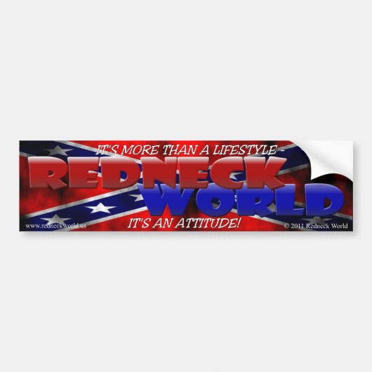 REDNECK WERELD BUMPERSTICKER (Voorkant)