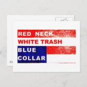 RedNeck White Trash Blue Collar Post Kaart (Voorkant / Achterkant)
