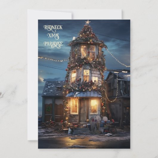 Redneck Xmas Paradise Feestdagenkaart (Voorkant)