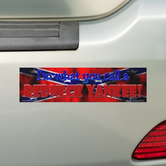 REDNECK YANKEE BUMPERSTICKER (Op auto)