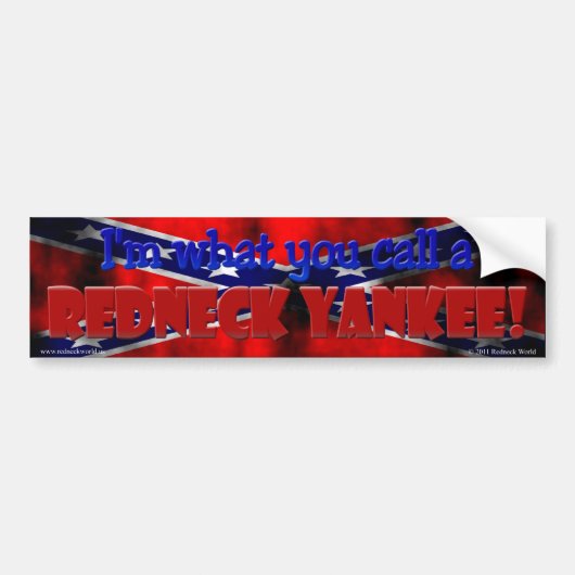 REDNECK YANKEE BUMPERSTICKER (Voorkant)