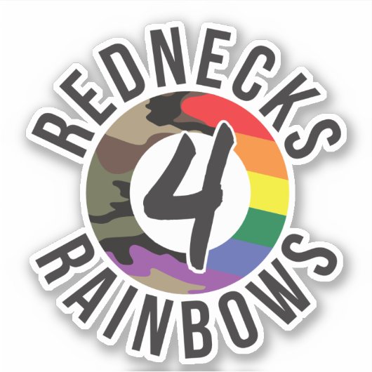 Rednecks voor regenbogen sticker (Voorkant)