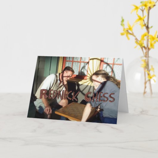 Rednek Chess Birthday Kaart (Gele Bloem)