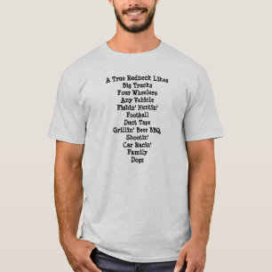 Rednek favoriete dingen Funny Southern Custom Word T-shirt
