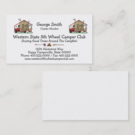 Rednek Hillbilly Camper Sleutelhangers Visitekaartje (Voorkant / Achterkant)