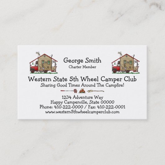 Rednek Hillbilly Camper Sleutelhangers Visitekaartje (Voorkant)