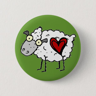 Rednek Lieverd - Sheep Love Ronde Button 5,7 Cm