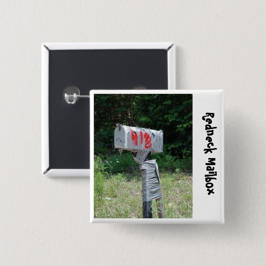 Rednek Mailbox Vierkante Button 5,1 Cm (Voorkant /achterkant)