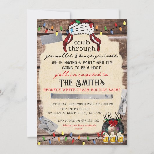 Rednek White Trash Holiday Basis Kaart (Voorkant)