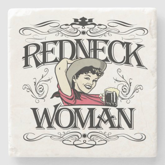 Rednek Woman Stenen Onderzetter (Voorkant)