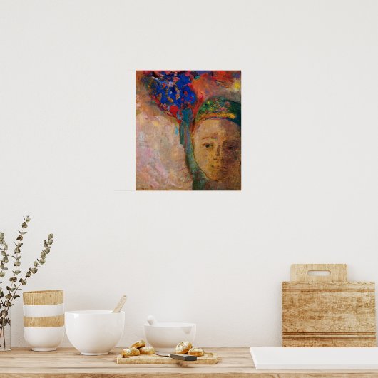 Redon - 1905 met gedachten poster (Keuken)