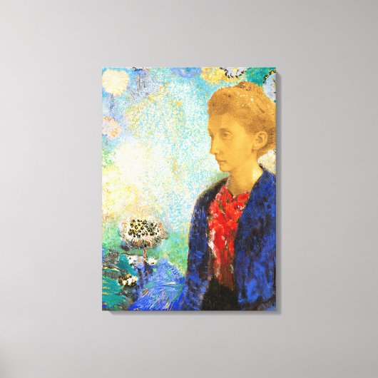 Redon - Baronne de Domecy, schilderij Canvas Afdruk (Voorkant)