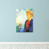 Redon - Baronne de Domecy, schilderij Canvas Afdruk (Insitu (Houten vloer))