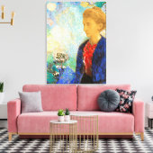 Redon - Baronne de Domecy, schilderij Canvas Afdruk (Insitu (Woonkamer))