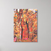 Redon - Boeddha die tussen de bloemen loopt Canvas Afdruk (Voorkant)