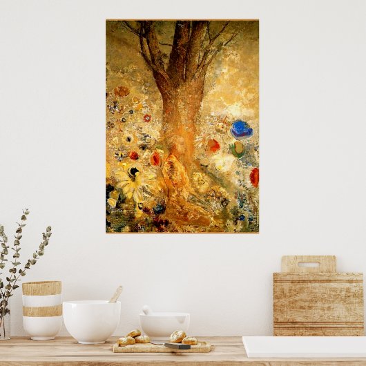 Redon - Boeddha in zijn jeugd Poster (Keuken)