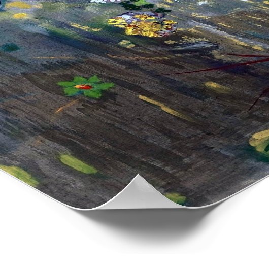 Redon - bomen op een gele achtergrond poster (Hoek)