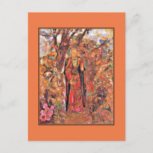 Redon - Buddha die tussen de bloemen wandelt Briefkaart (Voorkant)