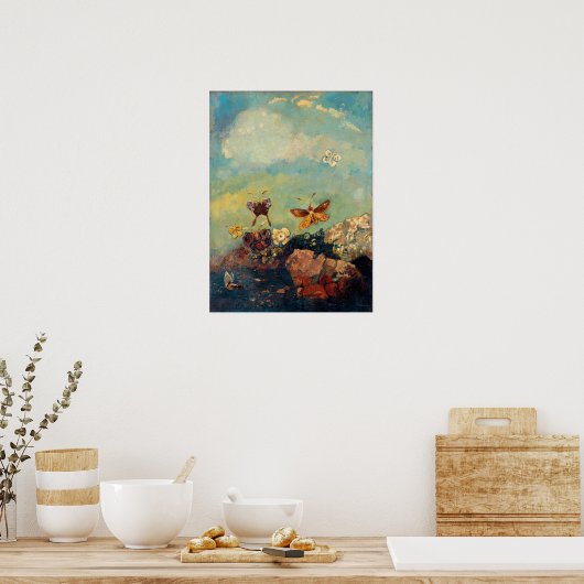 Redon - Butterflies Poster (Keuken)