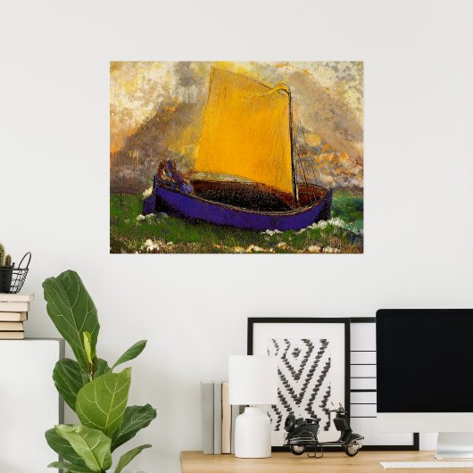 Redon - De mysterieuze boot Poster (Thuiskantoor)