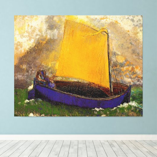 Redon - De mysterieuze kat, Canvas Afdruk (Insitu (Houten vloer))