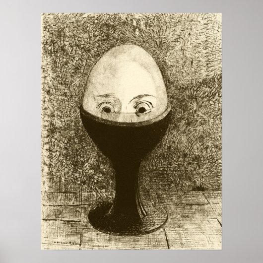Redon - Het Ei 1885 Poster (Voorkant)