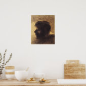 Redon - hoofd van de orpheus op het water of de my poster (Keuken)