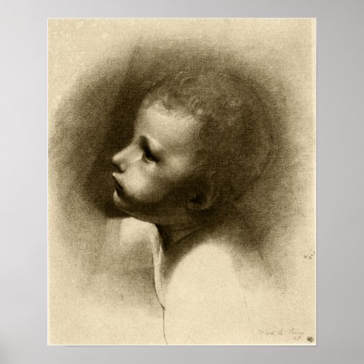Redon - Hoofd van Johannes de Doper Poster (Voorkant)